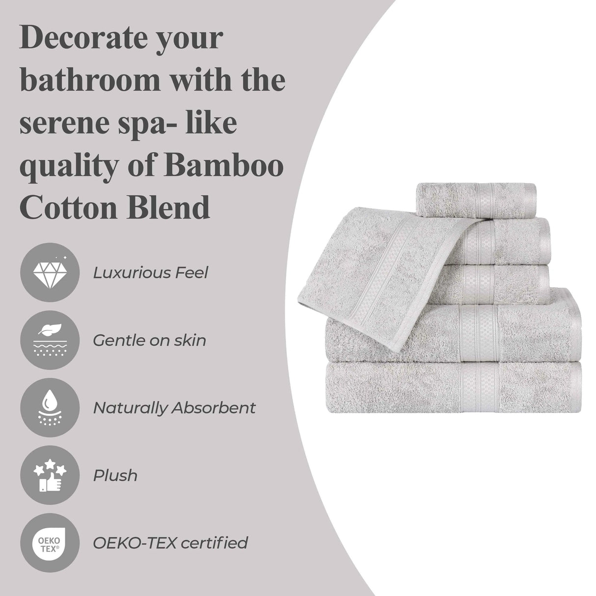 Rayon from Bamboo Cotton Blend Bath Towel Set of 2 - Bath Towel by Superior Brand