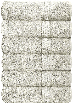 Set of 6 Hotel & Spa 100% Cotton Bath Towels 27x52 Inch