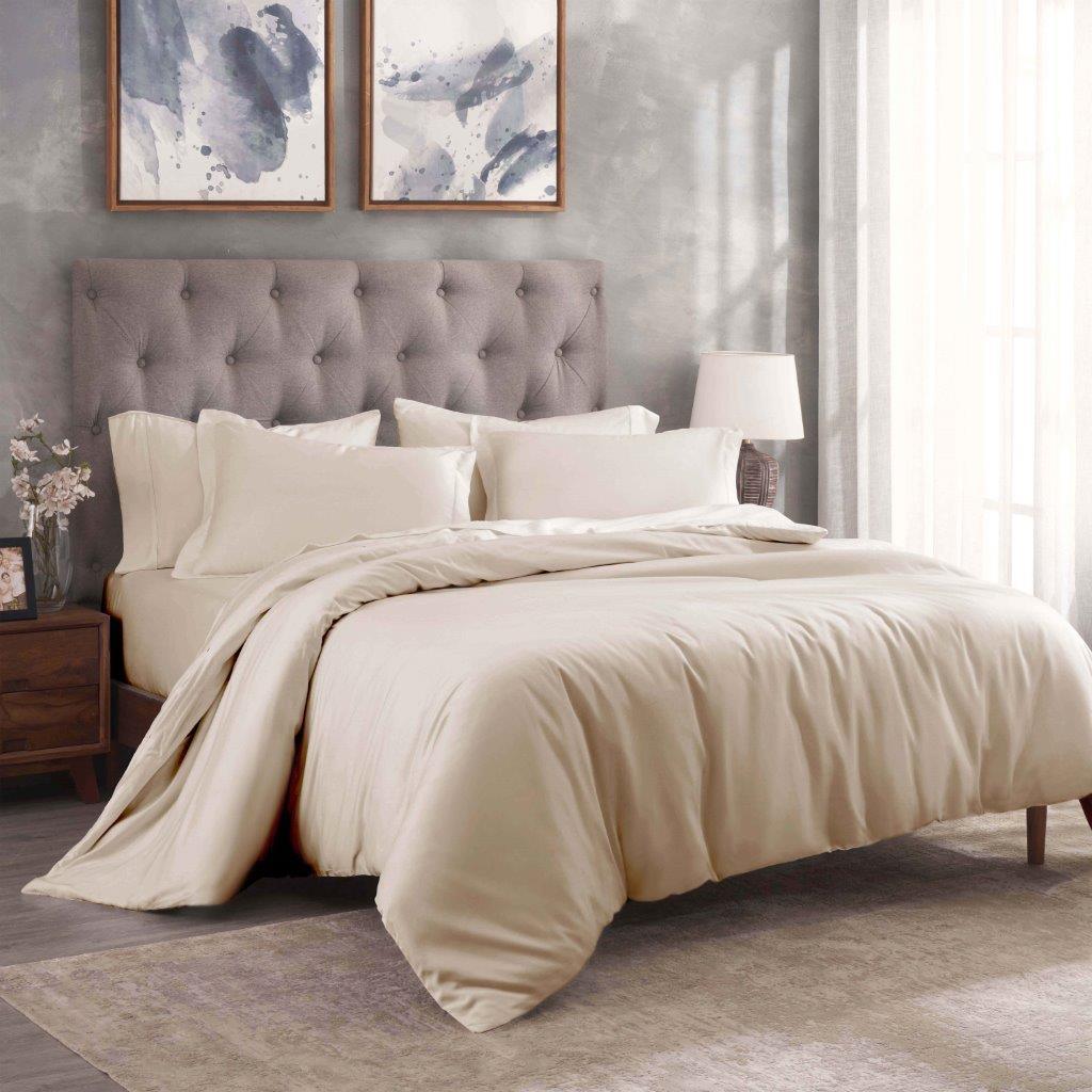 Egyptian Cotton 300 Thread Count Solid Luxury Duvet Cover Set - Egyptian Cotton Duvet Cover Set by Superior Brand