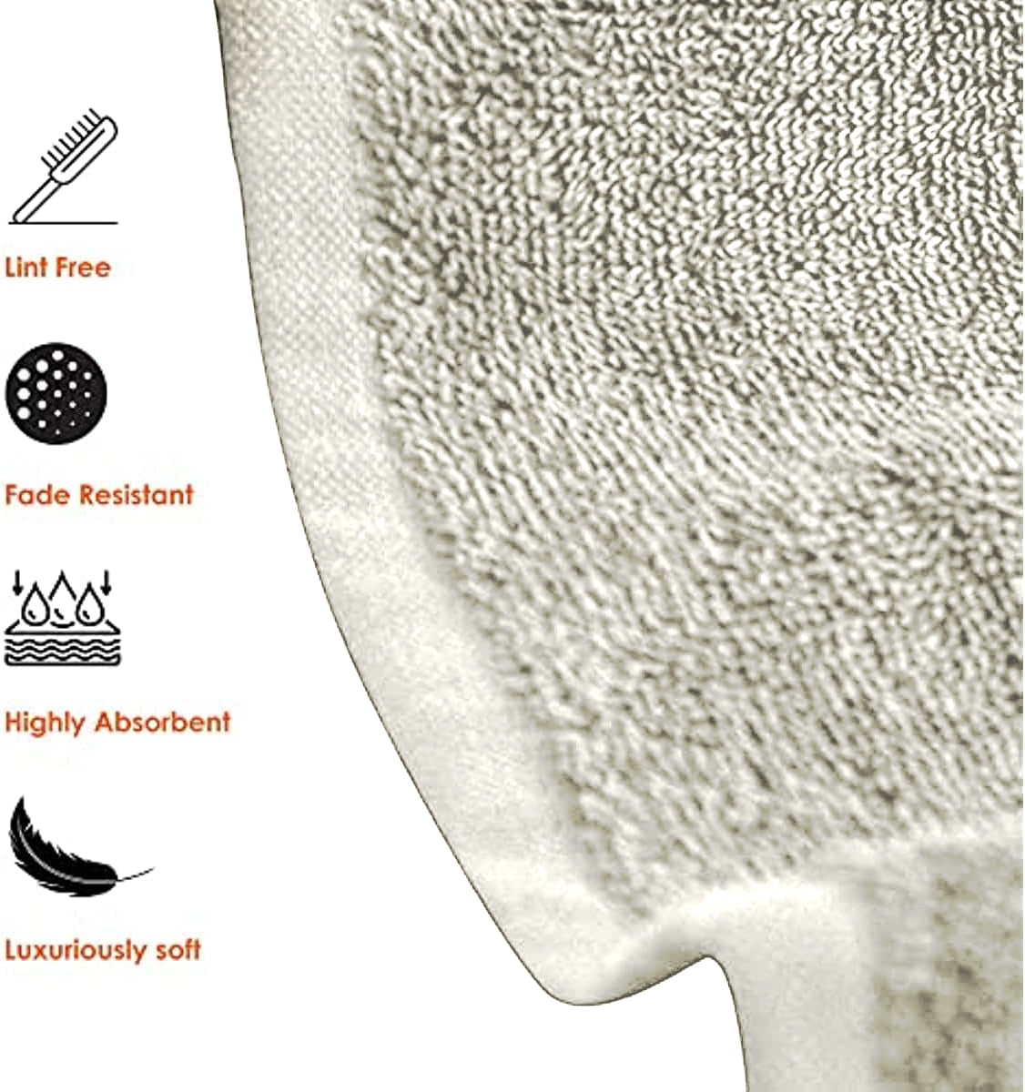 Set of 6 Hotel & Spa 100% Cotton Bath Towels 27x52 Inch