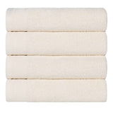 Honeycomb Textured Waffle Border Cotton Bath Towels, Set of 4 - Bath Towel by Superior Brand