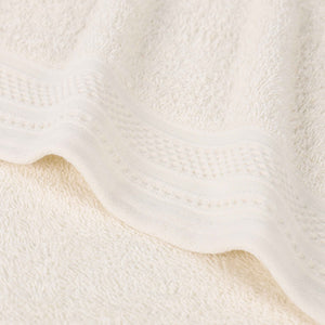 Honeycomb Textured Waffle Border Cotton Bath Towels, Set of 4 - Bath Towel by Superior Brand