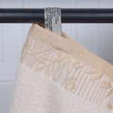 Cotton Floral Jacquard Border Bath Towel Set of 4 - Bath Towel by Superior Brand