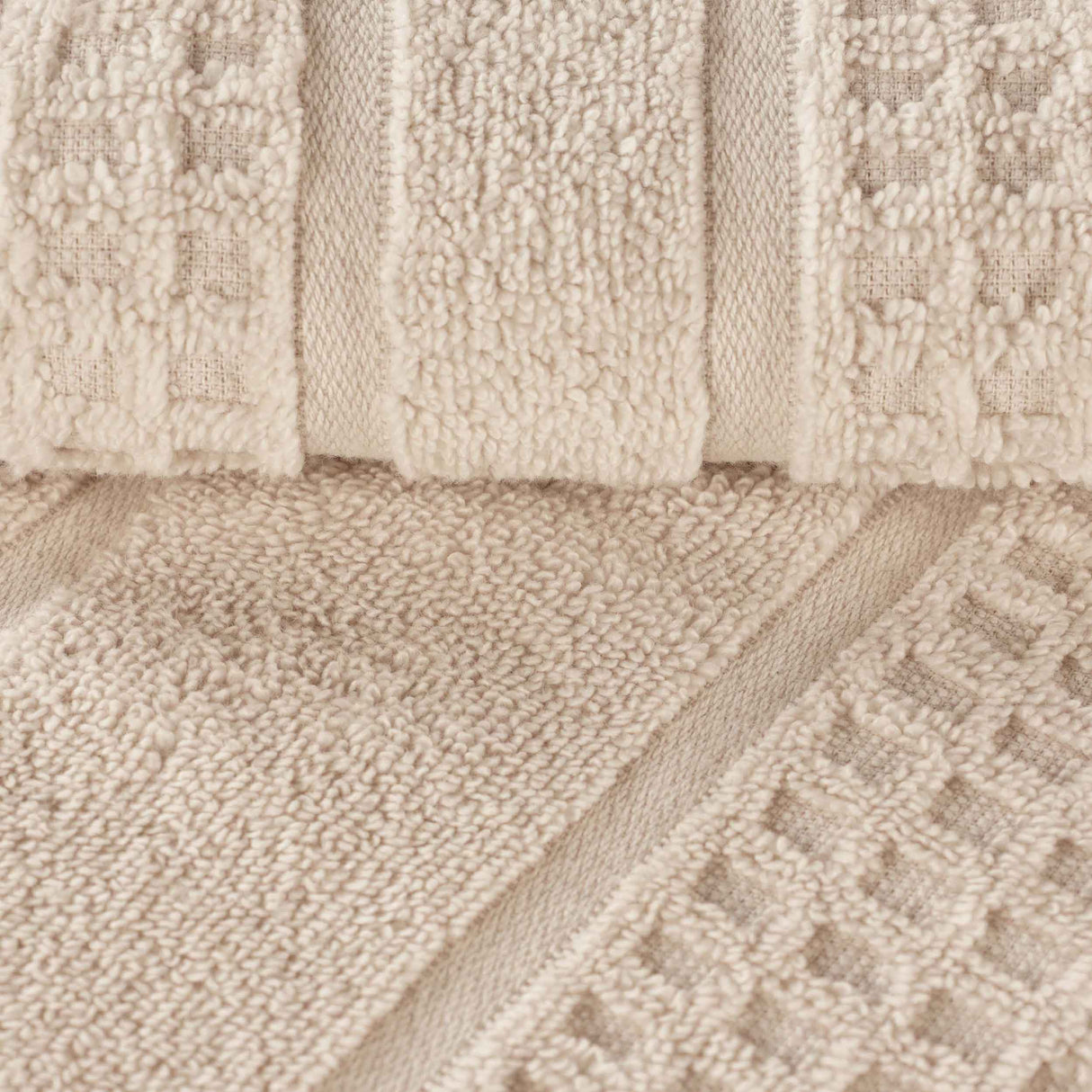 Napa Zero Twist Cotton Solid Waffle Honeycomb Bath Towel Set of 3 - Bath Towel by Superior Brand