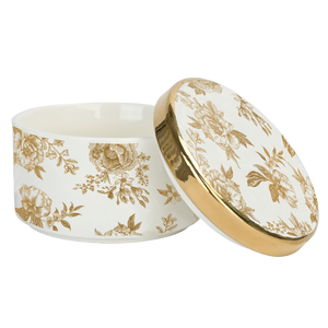 Gold Delft Trinket Dish with Lid