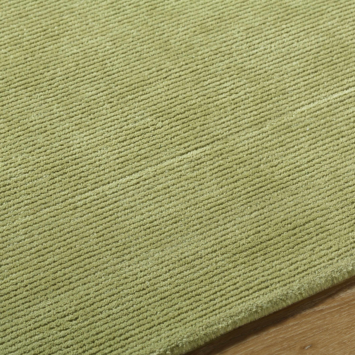 Arvok Olive Green Organic Block Art Deco Wool Handmade Area Rug - Clearance
