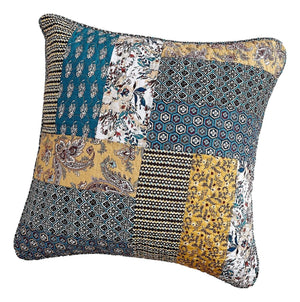 DaDalogy Bedding Set of 2 Honey Cove Floral Patchwork Throw Pillow Covers, 18" x 18" (JHW957)