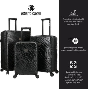 Roberto Cavalli Luxury 3-Piece Luggage Set