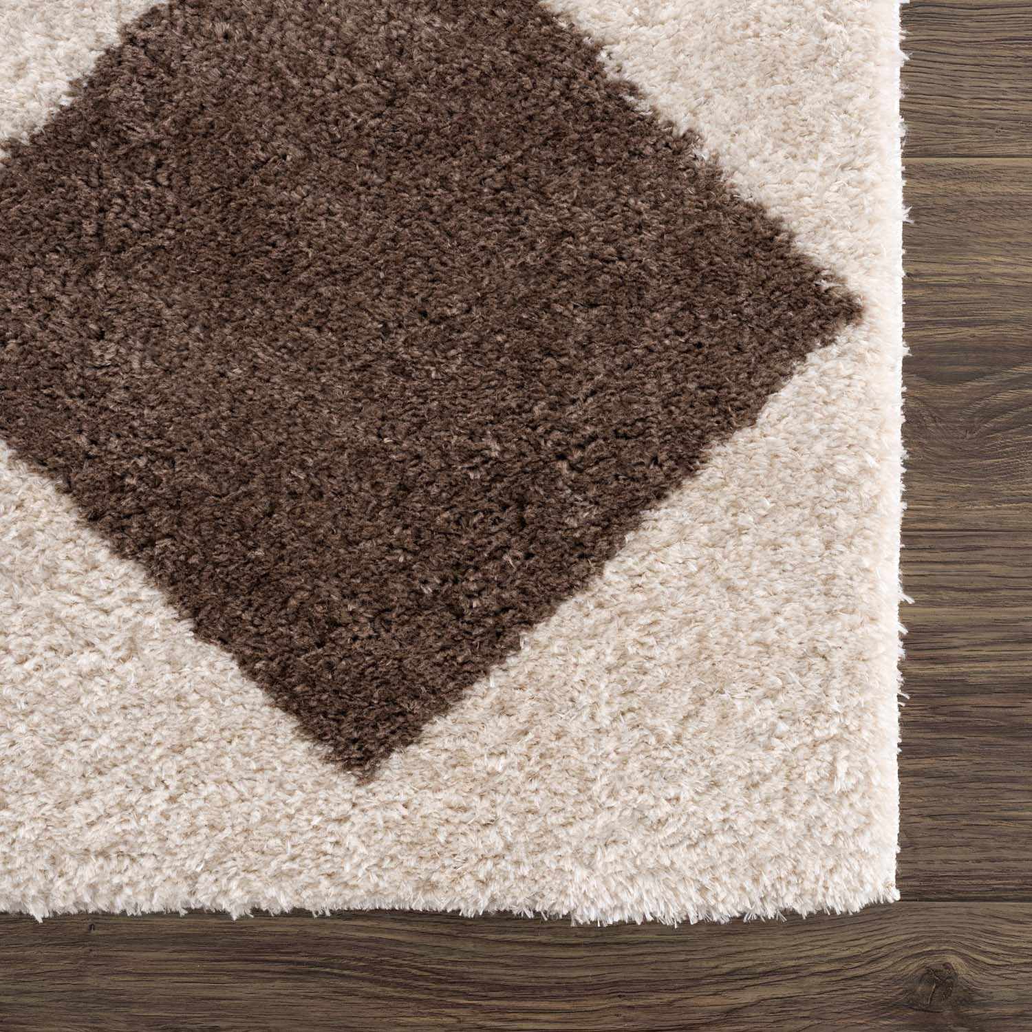 Arilla Brown Washable Diamond Area Rug