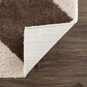 Arilla Brown Washable Diamond Area Rug