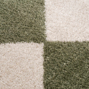 Arilla Green Washable Diamond Area Rug