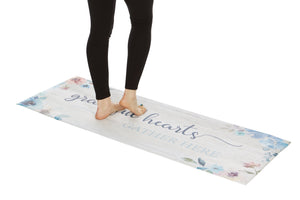20" x 55" Chic Anti-Fatigue Memory Foam Kitchen Runner Mat (Grateful Hearts Gather)