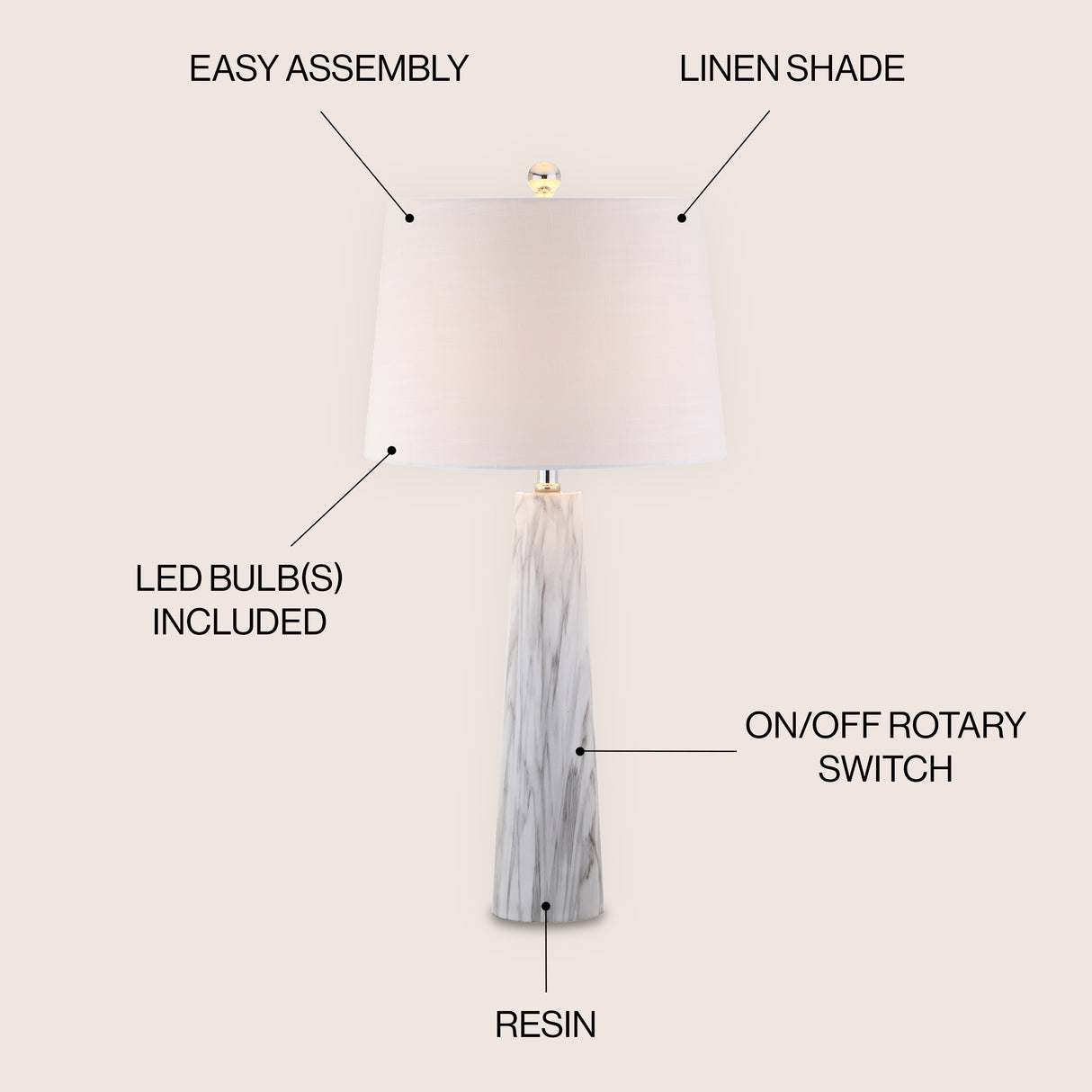Bradley Resin LED Table Lamp