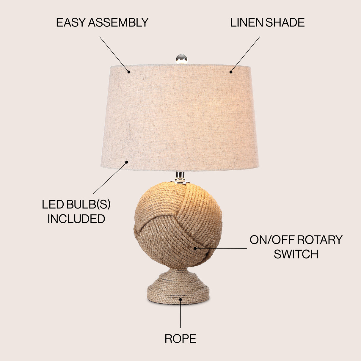 Monkey's Knotted Rope LED Table Lamp