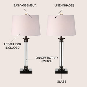 Mason Glass and Metal LED Table Lamp
