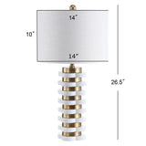 Wellington Quatrefoil Striped Resin LED Table Lamp