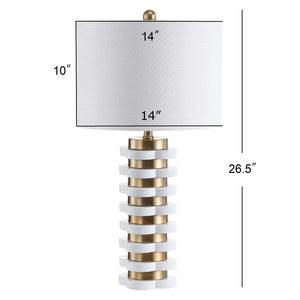Wellington Quatrefoil Striped Resin LED Table Lamp