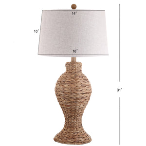Elicia 1-Light Coastal Cottage Water Hyacinth Weave LED Table Lamp