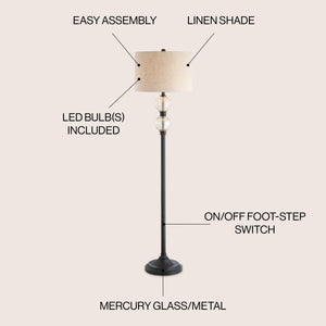 January Glass/Metal LED Floor Lamp