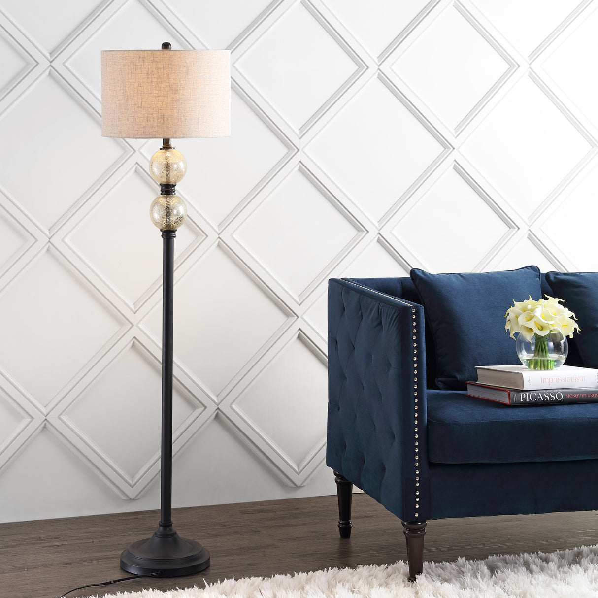January Glass/Metal LED Floor Lamp