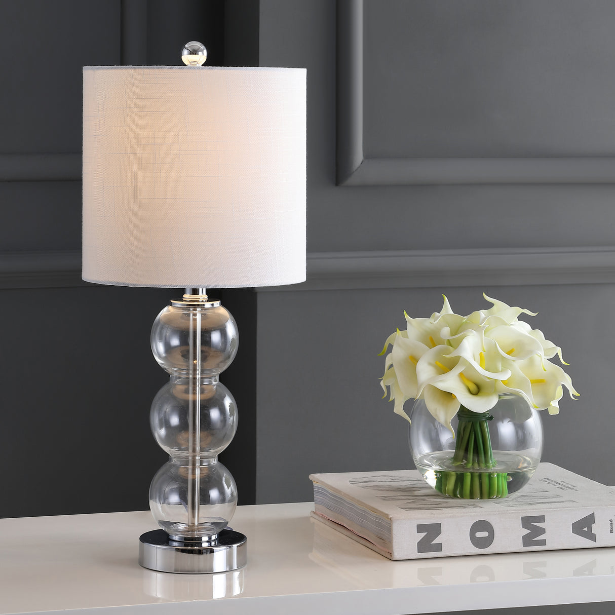 February Art Deco Stacked Sphere Glass Lamp