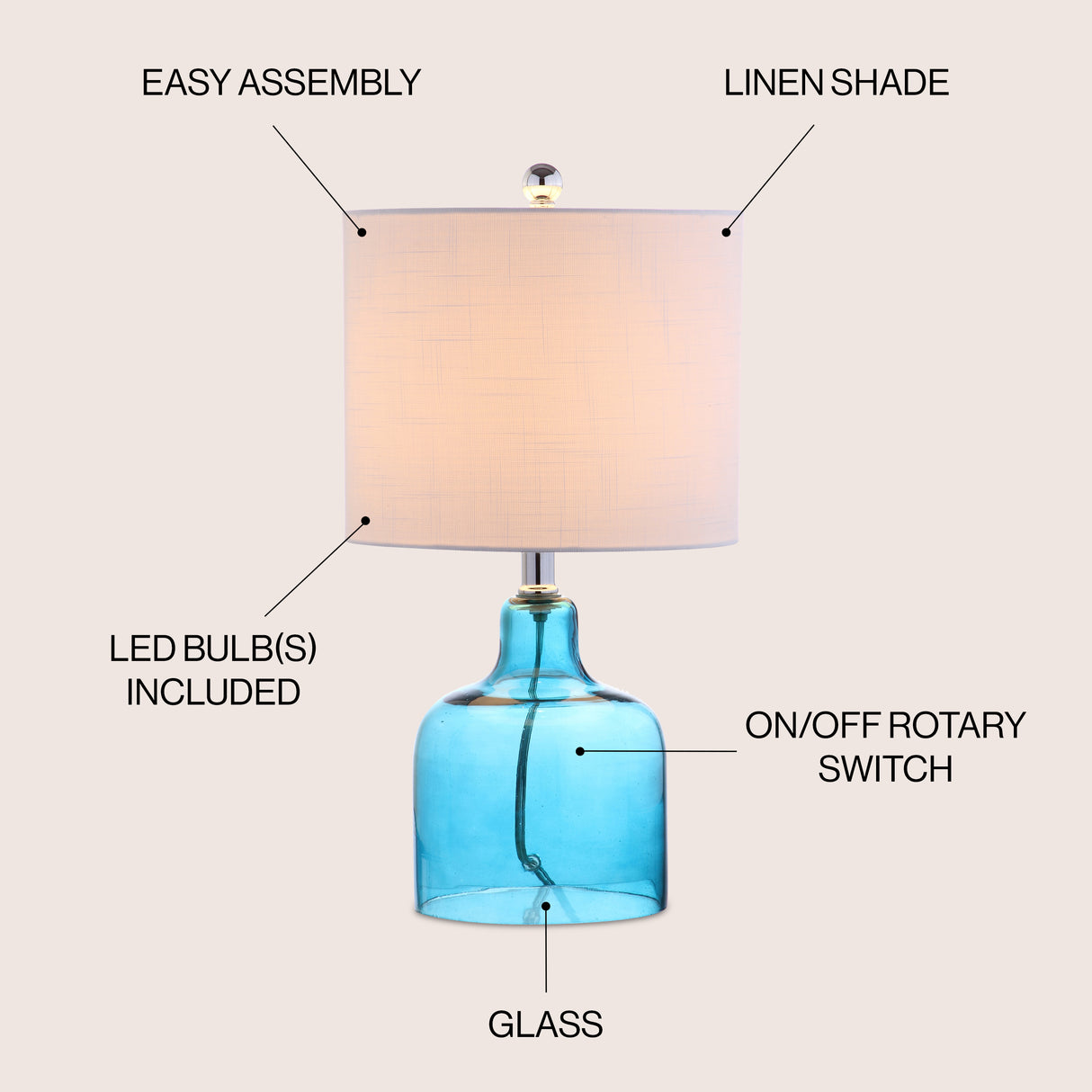 Gemma Glass Bell LED Table Lamp