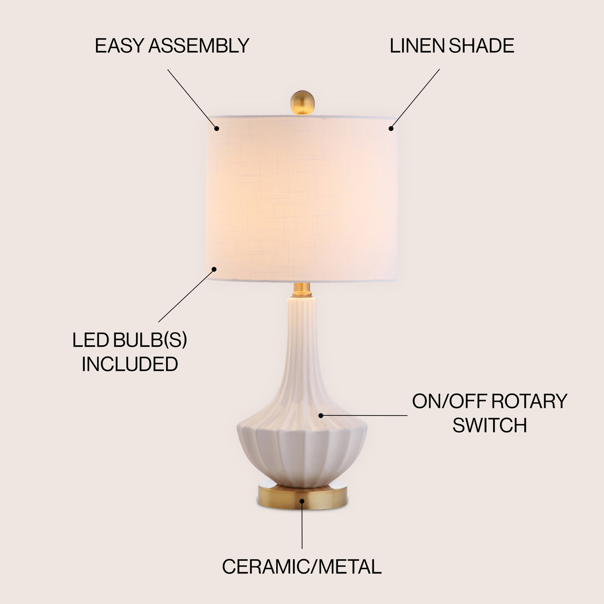 Parker Ceramic Mini LED Table Lamp