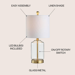 Duncan Glass/Metal LED Table Lamp