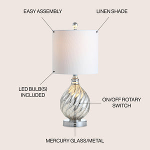 Lawrence Glass/Metal LED Table Lamp