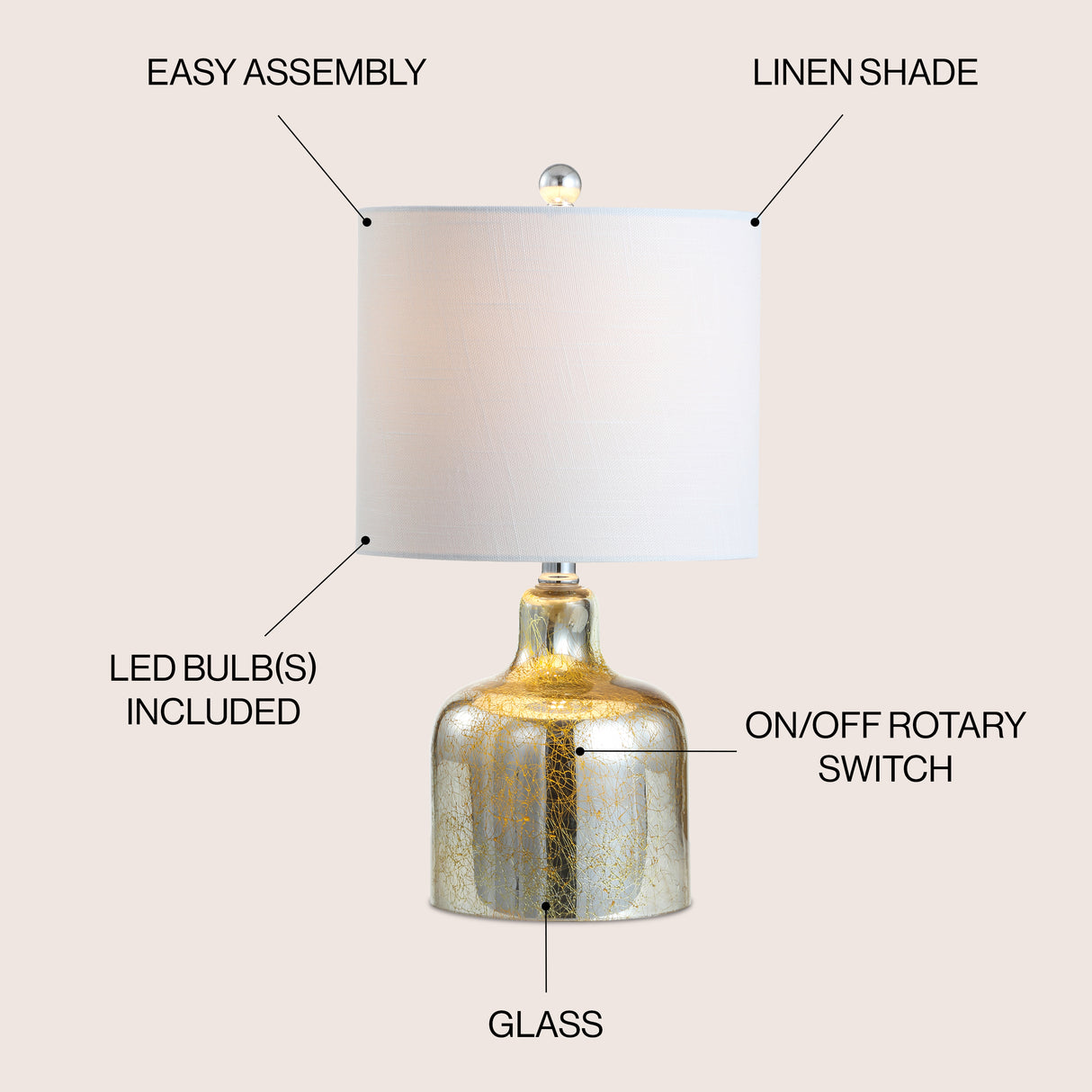 Gemma Glass Bell LED Table Lamp