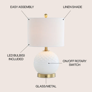 Julienne Glass/Metal LED Table Lamp
