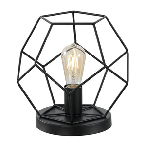 James MidCentury Glam Metal Geometric LED Table Lamp Black