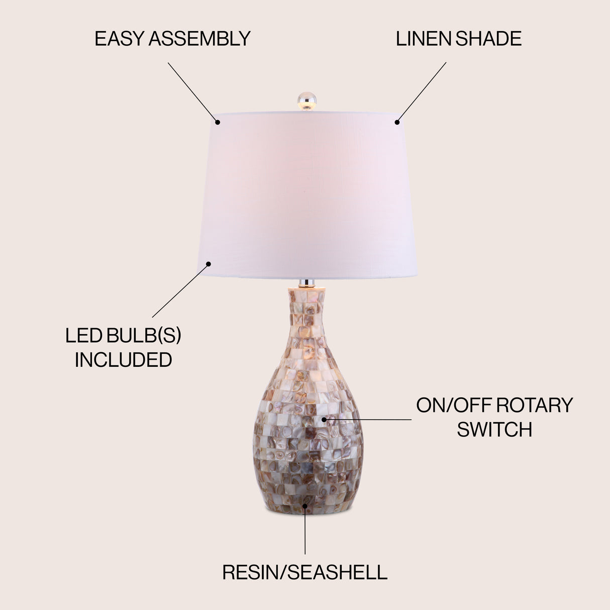 Verna Seashell LED Table Lamp