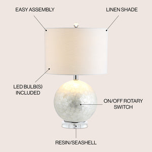 Zuri Capiz Seashell Sphere LED Table Lamp