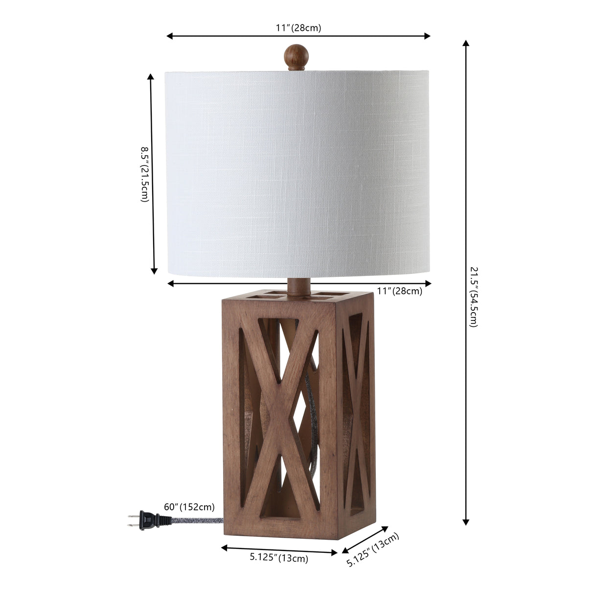Stewart Farmhouse Wood LED Table Lamp (Set of 2)