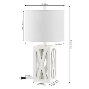 Stewart Farmhouse Wood LED Table Lamp (Set of 2)