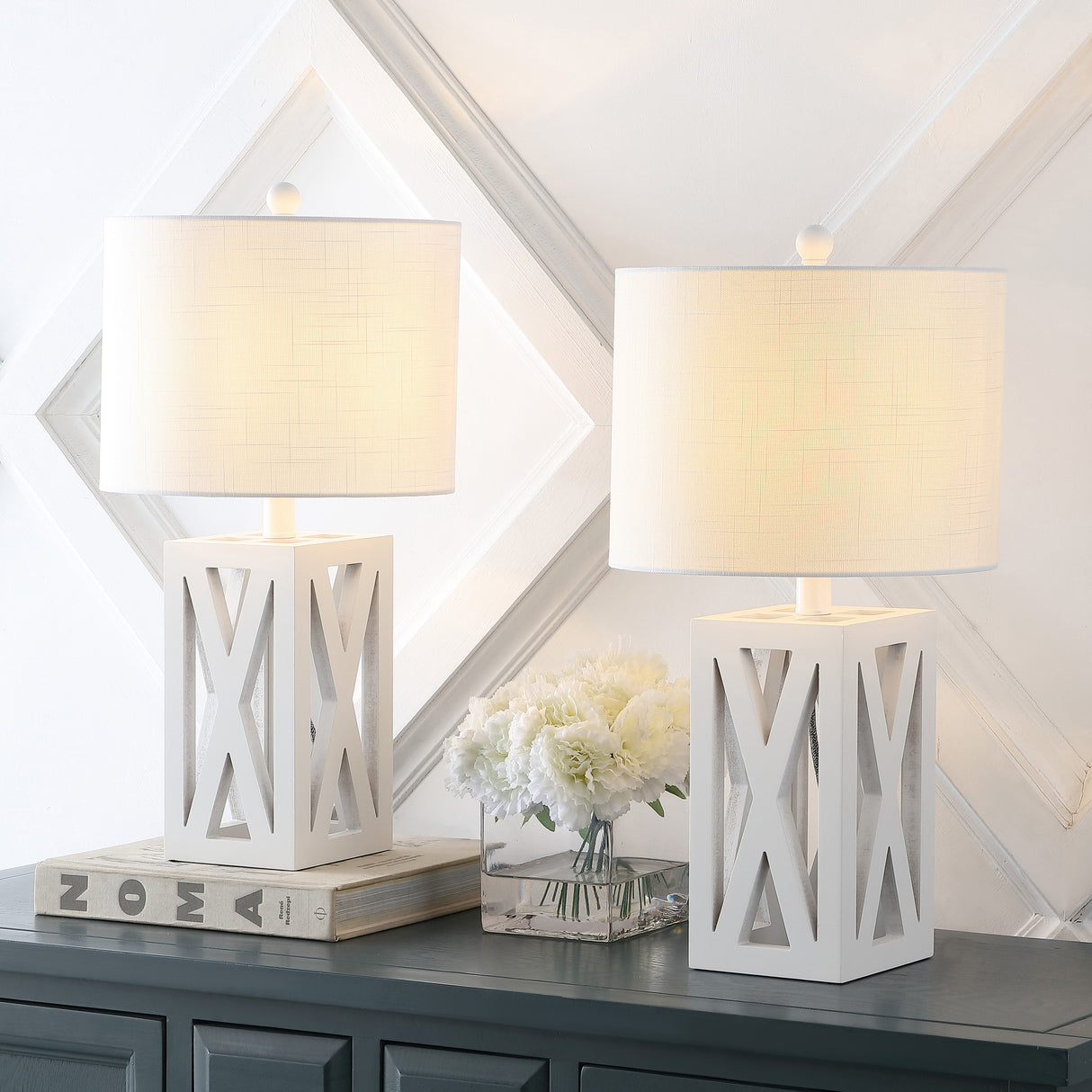 Stewart Farmhouse Wood LED Table Lamp (Set of 2)