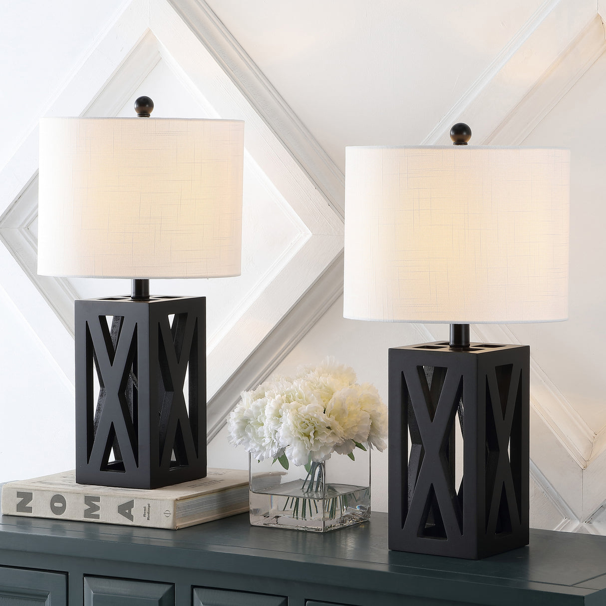 Stewart Farmhouse Wood LED Table Lamp (Set of 2)