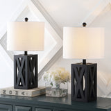 Stewart Farmhouse Wood LED Table Lamp (Set of 2)