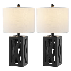 Stewart Farmhouse Wood LED Table Lamp (Set of 2)