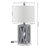 Stewart Farmhouse Wood LED Table Lamp (Set of 2)
