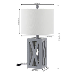 Stewart Farmhouse Wood LED Table Lamp (Set of 2)
