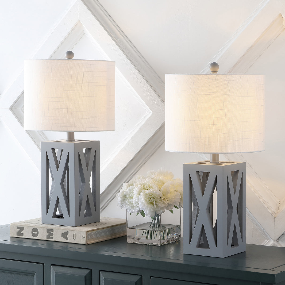 Stewart Farmhouse Wood LED Table Lamp (Set of 2)