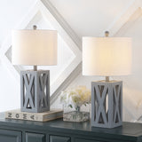 Stewart Farmhouse Wood LED Table Lamp (Set of 2)