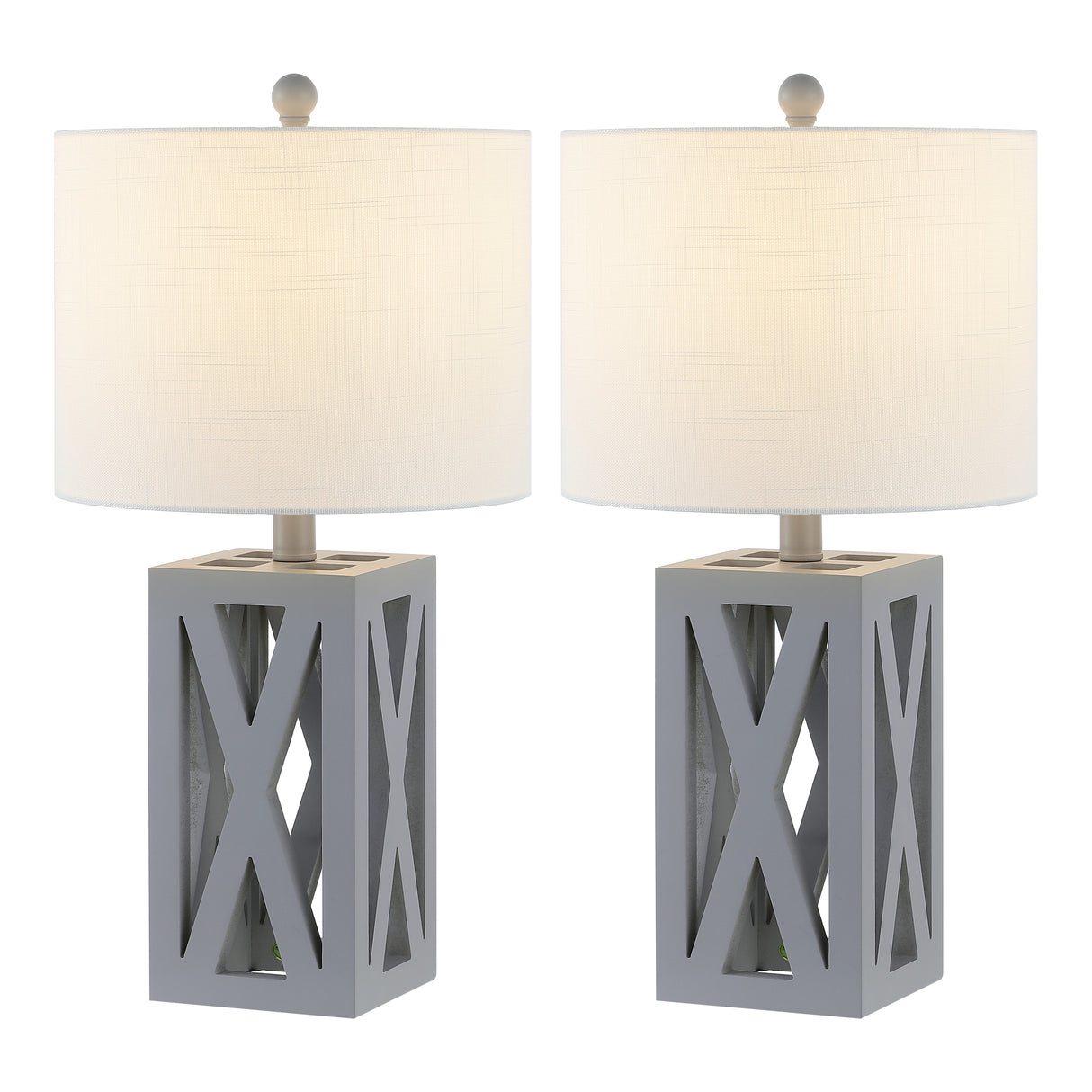 Stewart Farmhouse Wood LED Table Lamp (Set of 2)