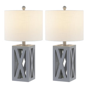 Stewart Farmhouse Wood LED Table Lamp (Set of 2)