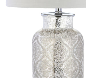 Emilia trellis pattern glass led table lamp
