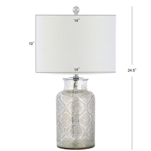 Emilia trellis pattern glass led table lamp