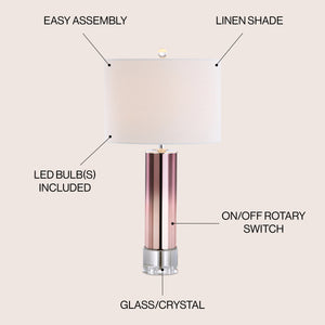 Edward Glass/Crystal LED Table Lamp