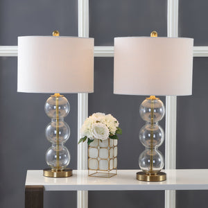 Bella Glass Triple-Sphere LED Table Lamp-Set of 2